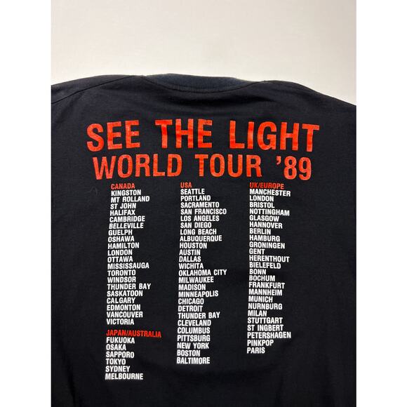 Vintage 1989 Jeff Healey Band Tour Tee See the Light World Tour Black M - Picture 3 of 5